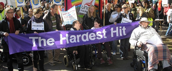 Photo of Hardest Hit Campaigners at an event in Bristol, October 2011
